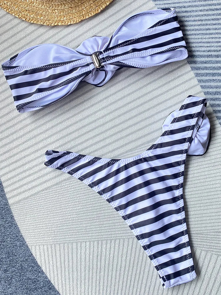 Bikini brasiliano 3D con fascia bandeau – Donna Sexy e Chic