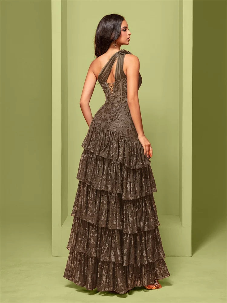 Abito Lungo Elegante da Sera Donna – Maxi Dress con Spacco e Paillettes per Cerimonie, Party e Promessa