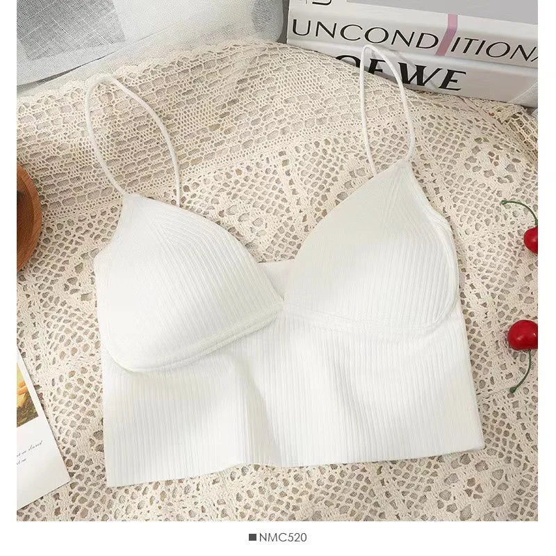 Crop Top tubino seamless donna – Sport brassière senza cuciture, streetwear estivo