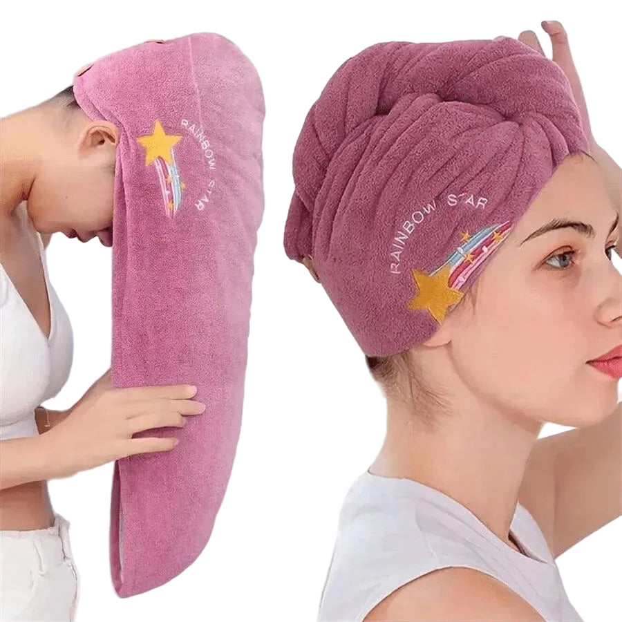 Turbante Asciugacapelli in Microfibra Assorbente – Asciugatura Rapida Capelli Donna