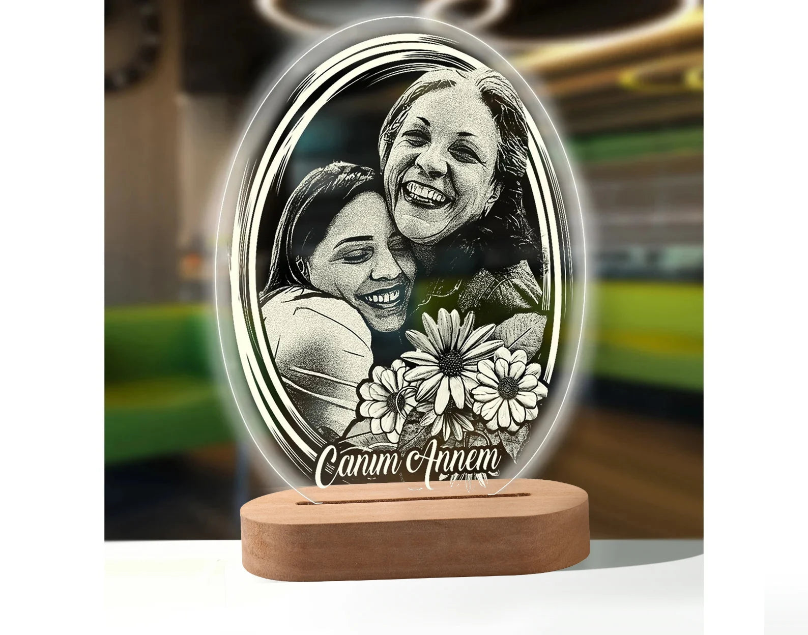 Lampada LED 3D Personalizzata con Foto, Nome e Data – Regalo Romantico per Coppie