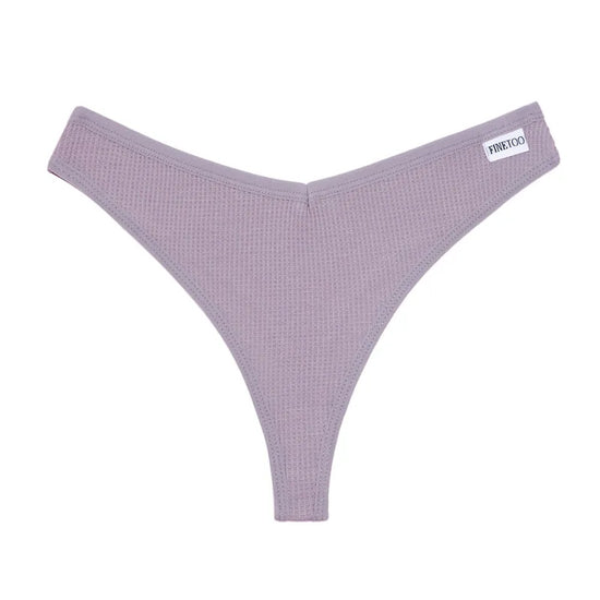 Set 3 pezzi perizomi donna G-string in cotone waffle a vita bassa – underwear sexy comfort quotidiano