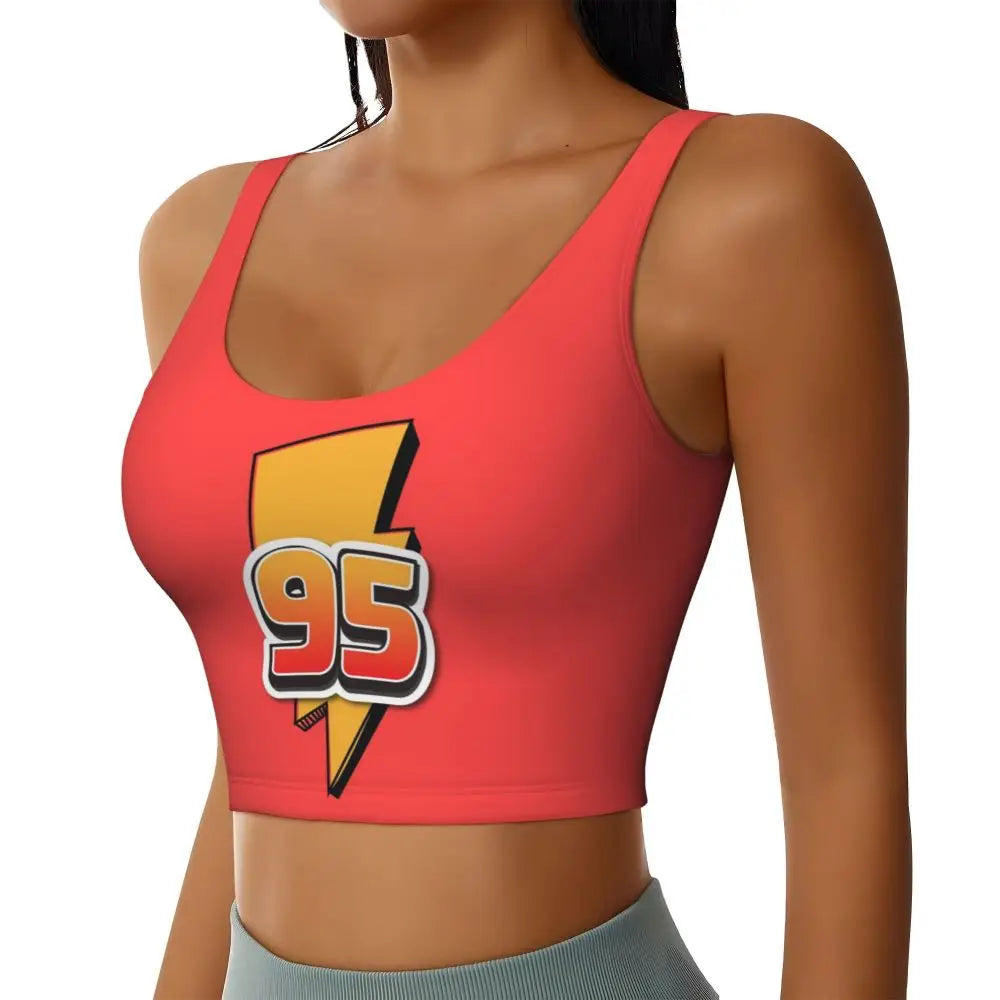 Maglia cars SaettaMcQueen Donna | Cartoon Fitness Crop Top Cars