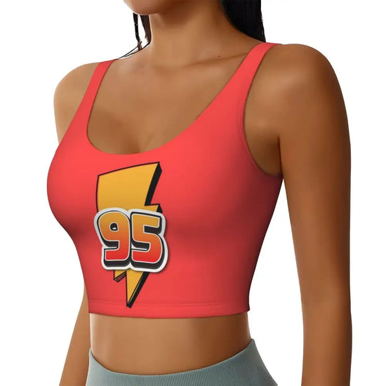 Maglia cars SaettaMcQueen Donna | Cartoon Fitness Crop Top Cars