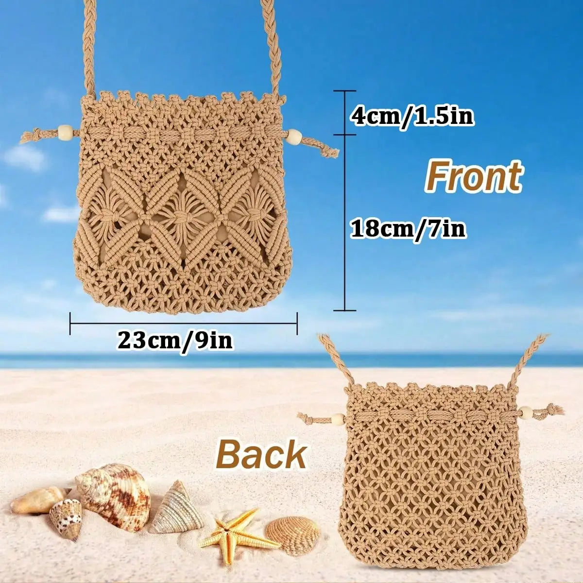 Borsa Donna Effetto Paglia Intrecciata – Secchiello Estivo a Tracolla