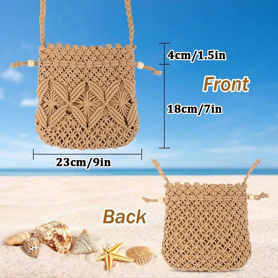Borsa Donna Effetto Paglia Intrecciata – Secchiello Estivo a Tracolla