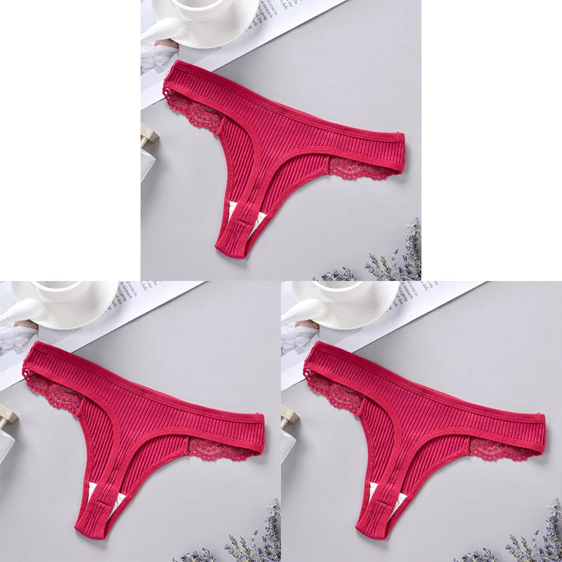 Set 3 pezzi G-string donna in cotone antibatterico – mutandine vita bassa traspiranti e asciugatura rapida, underwear comfort quotidiano