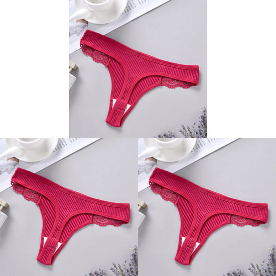 Set 3 pezzi G-string donna in cotone antibatterico – mutandine vita bassa traspiranti e asciugatura rapida, underwear comfort quotidiano
