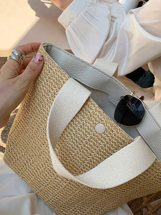 Borsa Mare in Paglia Intrecciata Donna – Grande Capacità Estiva