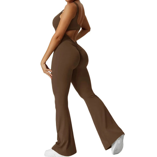 Tuta yoga intera seamless donna – Body atletico con schiena a U, modellante, da allenamento ad alto impatto