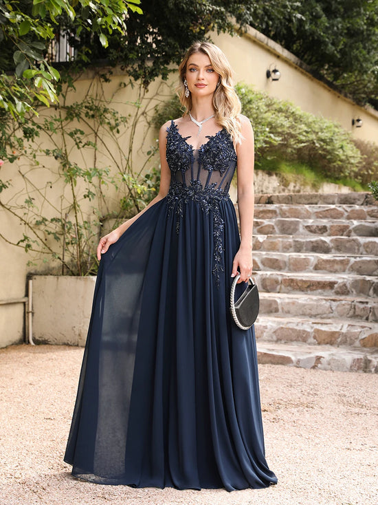 Abito Lungo Elegante da Sera Donna – Spacco con Spalline Sottili