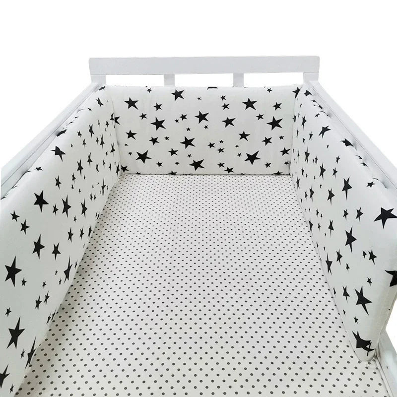 Paracolpi Lettino Imbottito 200 × 30 cm in Cotone con Fodera Removibile