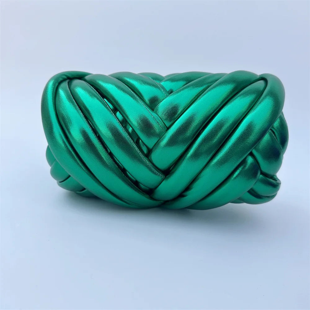 Filato mesh / ecopelle marshmallow per borse e uncinetto – opaco/lucido + pelle intrecciata artigianale