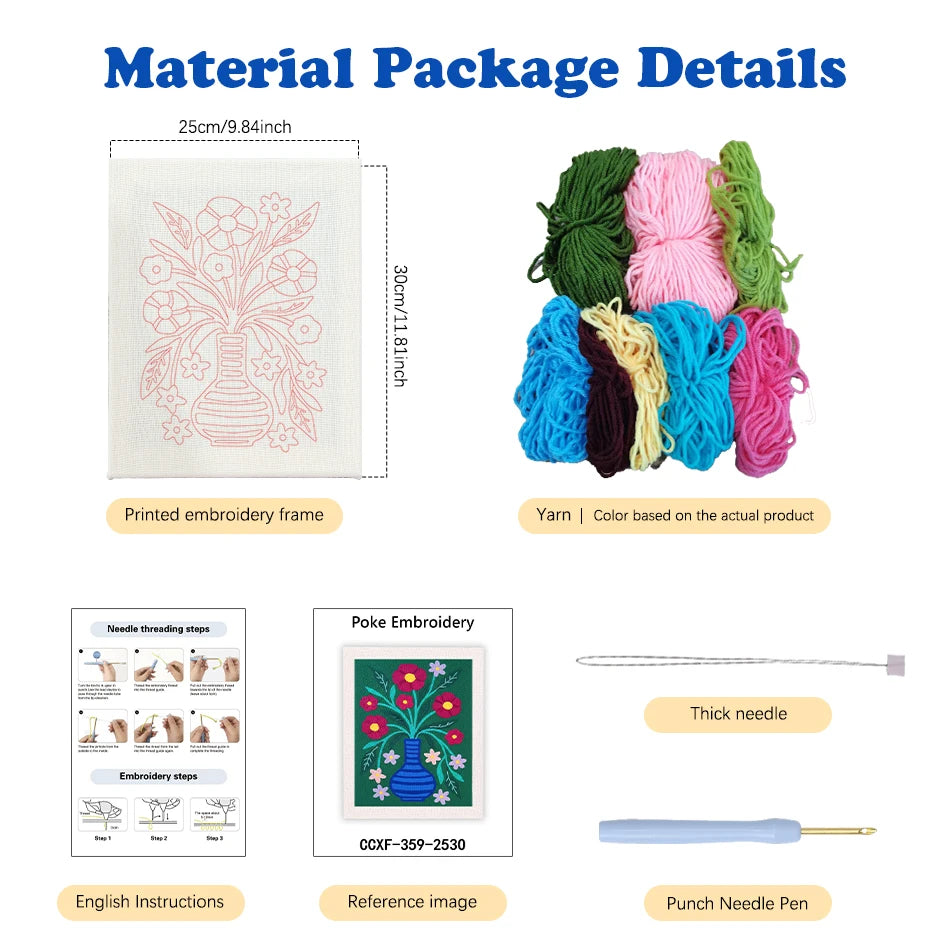 Kit Punch Needle Paesaggio – Ricamo DIY Completo per Principianti
