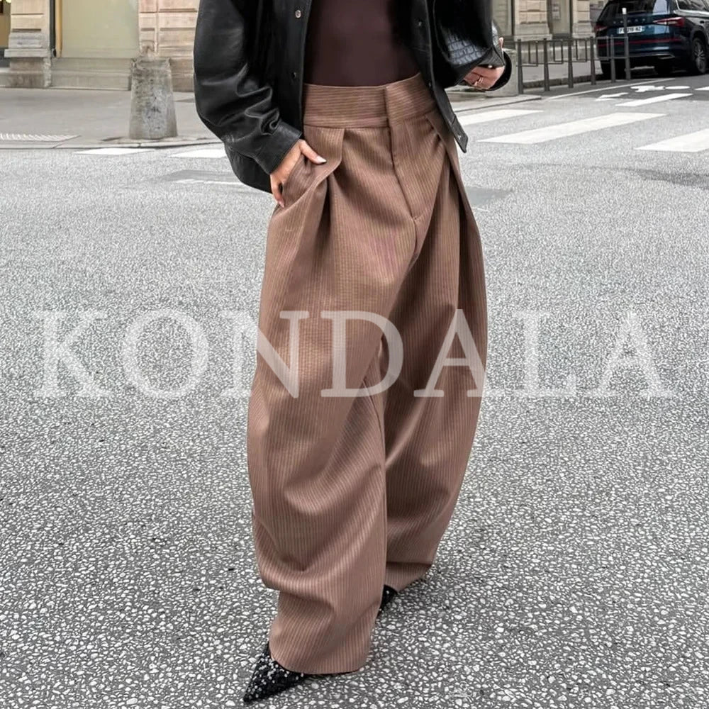 Pantaloni Balloon Donna Vita Alta – Loose Fit Eleganti Chic