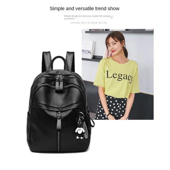 Zaino nero casual / crossbody monospalla, stile carino e vegan friendly