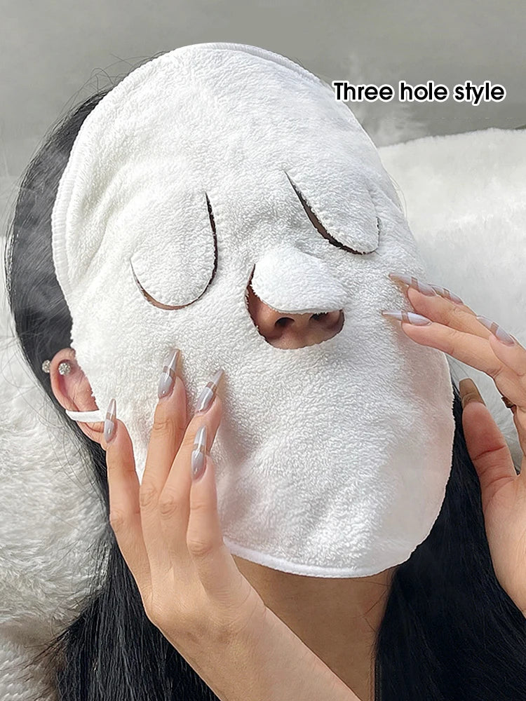 Asciugamano Viso Caldo/Freddo per Skincare – Maschera Viso con Compressa Termica e Ganci
