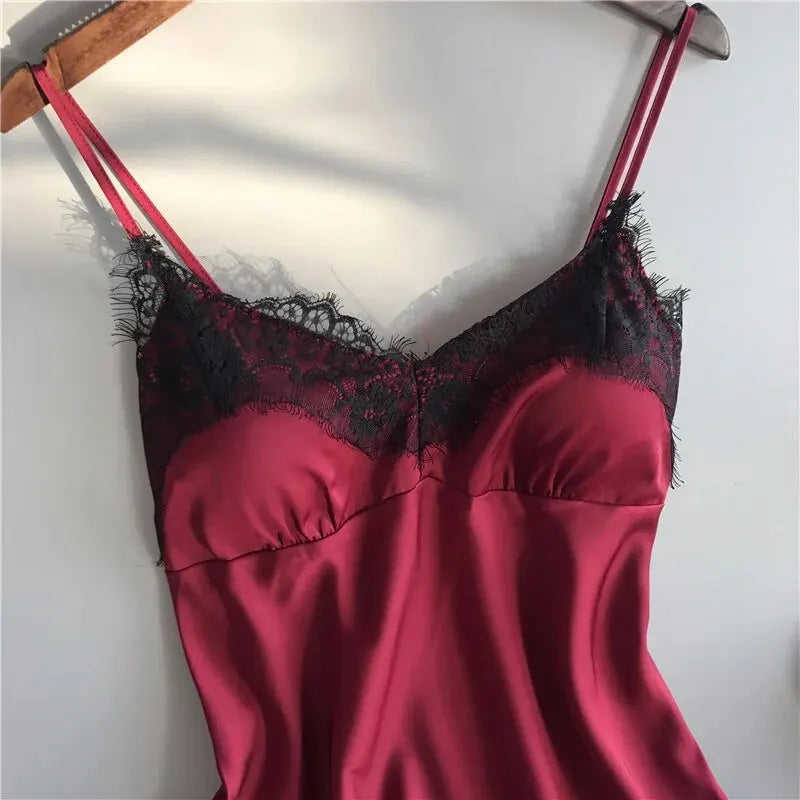 Pigiama donna sexy con pizzo | Completo due pezzi estivo in raso con pantaloncini | Pigiama elegante V-neck pizzo per dormire e sedurre