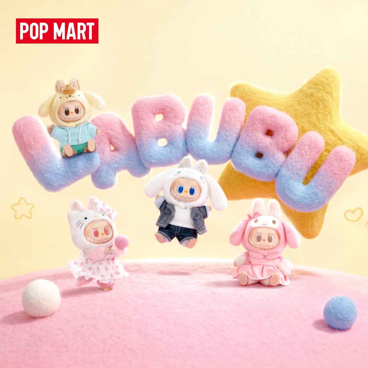 Blind Box Pop Mart Labubu x Sanrio – Pendant Kawaii da Collezione 1/6 pezzi