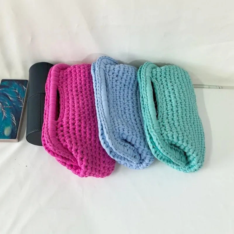 Borsa Clutch Donna Intrecciata a Spalla in Stile Crochet – Bag Elegante Fatta a Mano