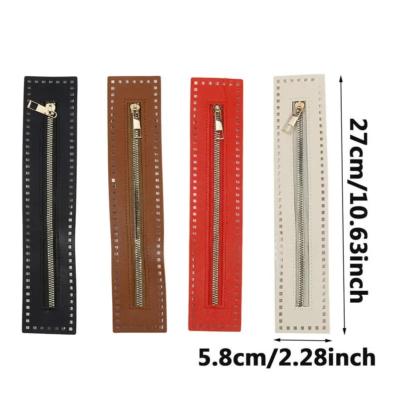 Cerniera in eco vera pelle 27 cm per borsa o borsetta – accessorio hardware solido per cucito, clutch o progetti artigianali
