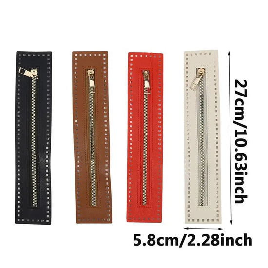 Cerniera in eco vera pelle 27 cm per borsa o borsetta – accessorio hardware solido per cucito, clutch o progetti artigianali