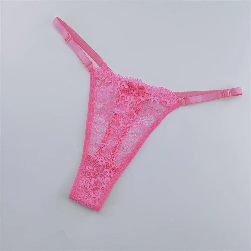Set 3 Perizomi in Pizzo Trasparente Donna– Sexy Regolabile