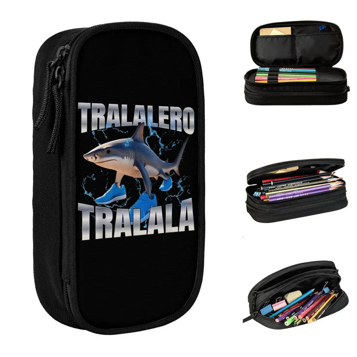 Astuccio Tralalero Tralala – Pencil Case Shark Meme Italian Brainrot, Divertente e Virale
