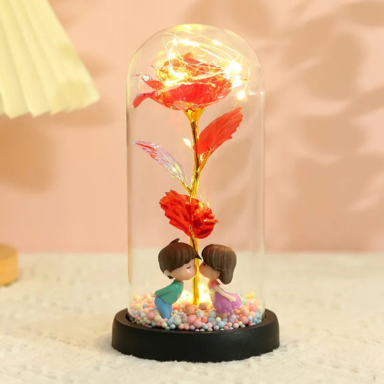 Rosa Eterna LED in Vetro – Regalo San Valentino per Fidanzata