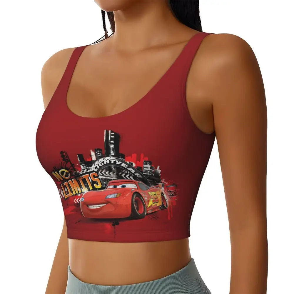Maglia cars SaettaMcQueen Donna | Cartoon Fitness Crop Top Cars