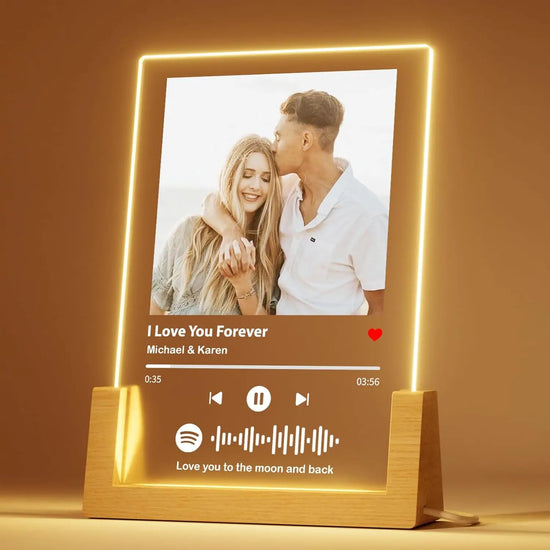Targa Personalizzata con Musica Spotify – Lampada Acrilica Foto per Regalo Romantico