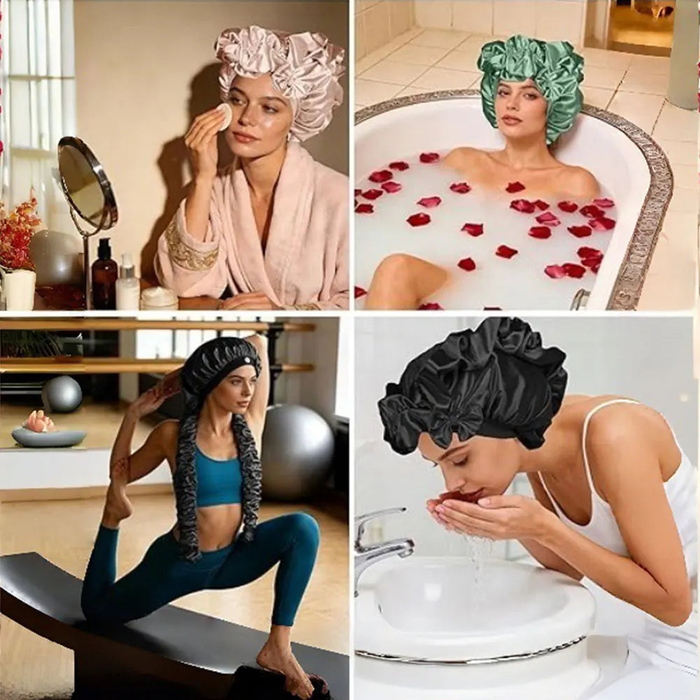 Cuffia Notte Extra Lunga per Trecce e Capelli Ricci – Satinata