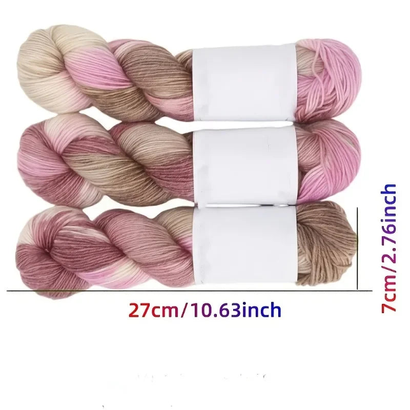 Set 3 × 100 g Lana Multicolore Sfumata – Filato Gradient per Maglieria e Uncinetto