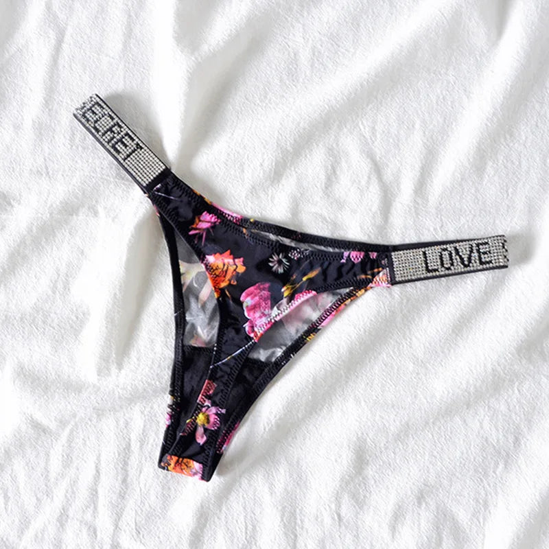 5 Slip a Vita Alta Sexy con Strass | Tanga Perizoma Donna S-XL