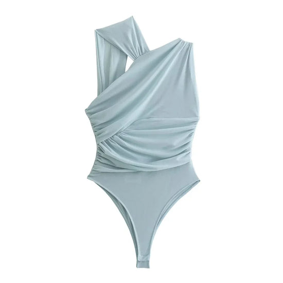 Bodysuit leopardato mesh donna 2025 – modello off-shoulder in tulle sexy e aderente