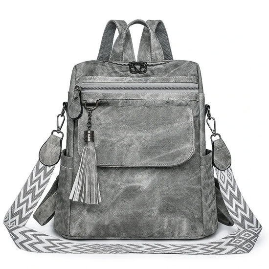 Zaino donna grande capacità in pelle simil-cuoio – daypack fashion da viaggio e scuola, backpack solid colour per ragazze