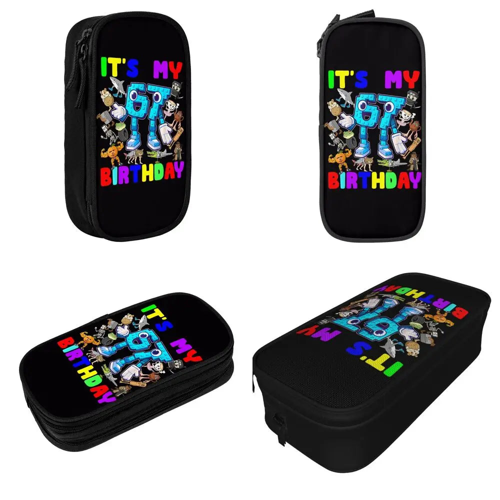 Meme 6 7 Six Seven Italian Steal A Brainrot 67 Pencil Case Canvas Pencil Box Child Vintage College School Pencil Cases Supplies