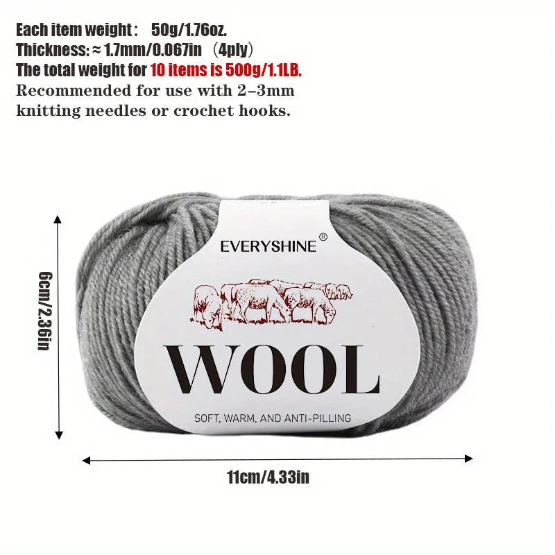 Set 6 pezzi Filato Lana – 300g Totali per Maglia & Uncinetto, Gomitoli Multicolore