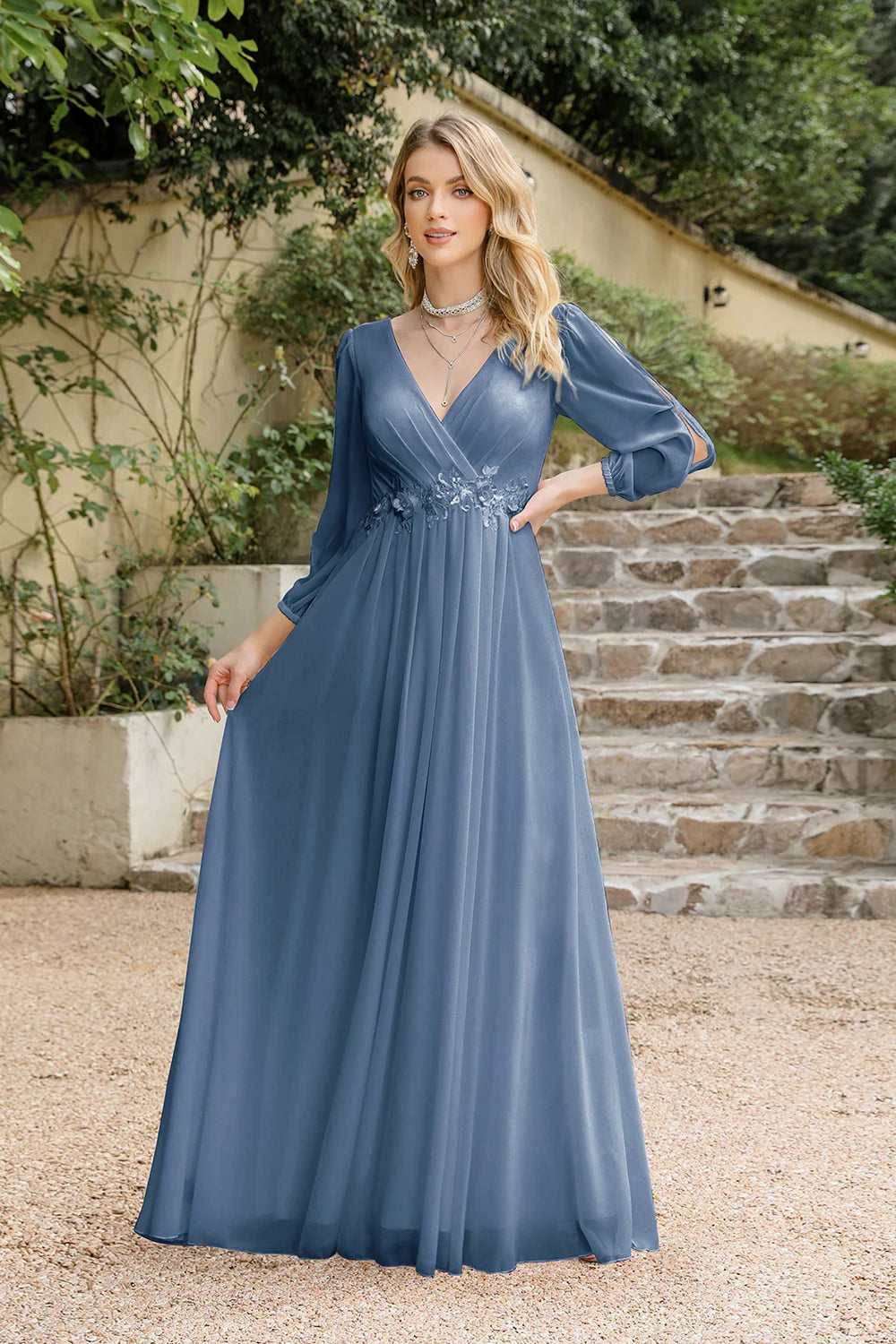 Abito Lungo Elegante da Sera Donna – Spacco con Spalline Sottili