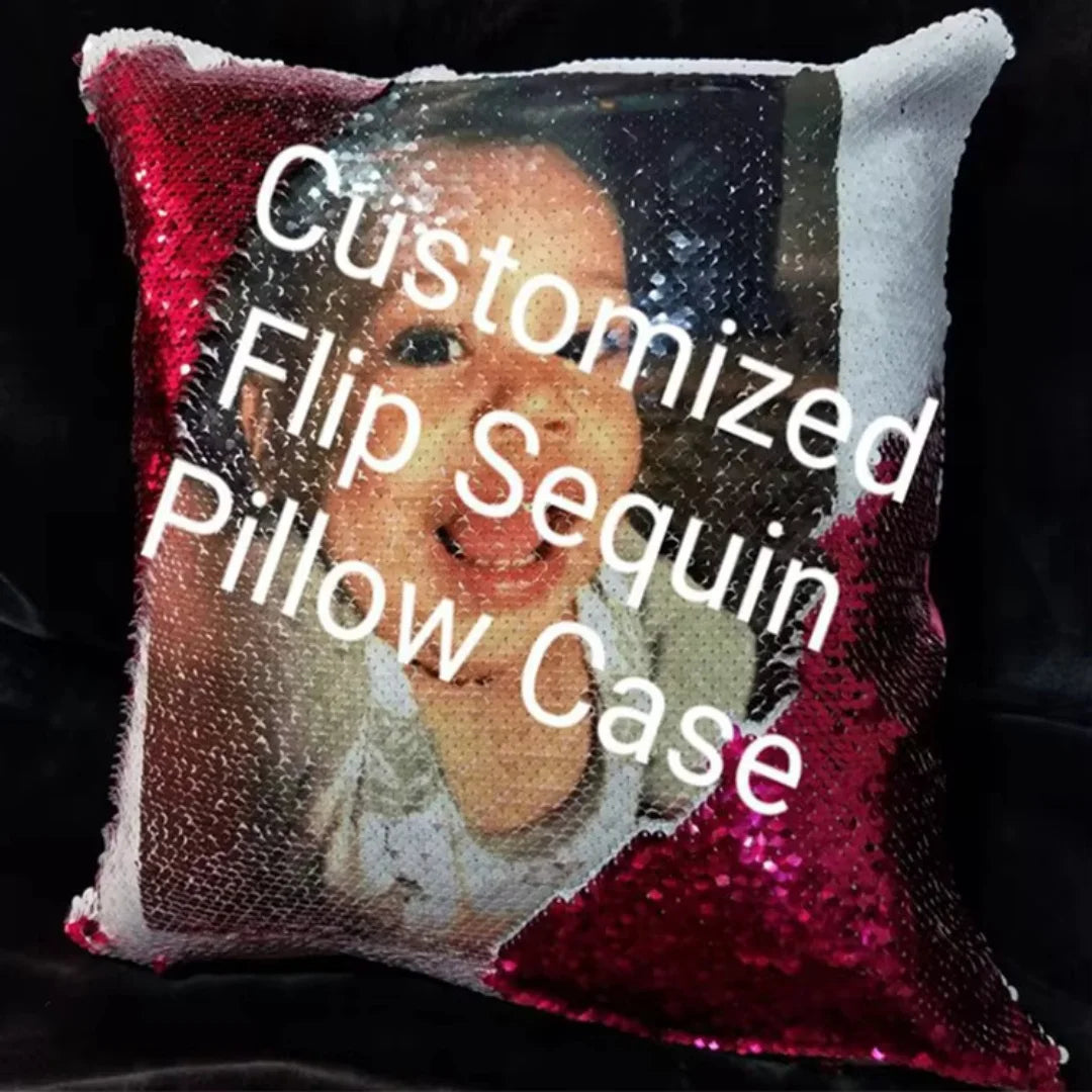 Fodera per Cuscino Personalizzata con Paillettes – Decorativa, Trasformabile Selfie