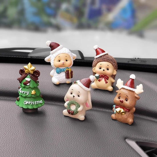 Decorazioni natalizie da scrivania 2025 ‒ set figurine Piccolo Babbo Natale + Alberello ornamentale per ufficio e casa