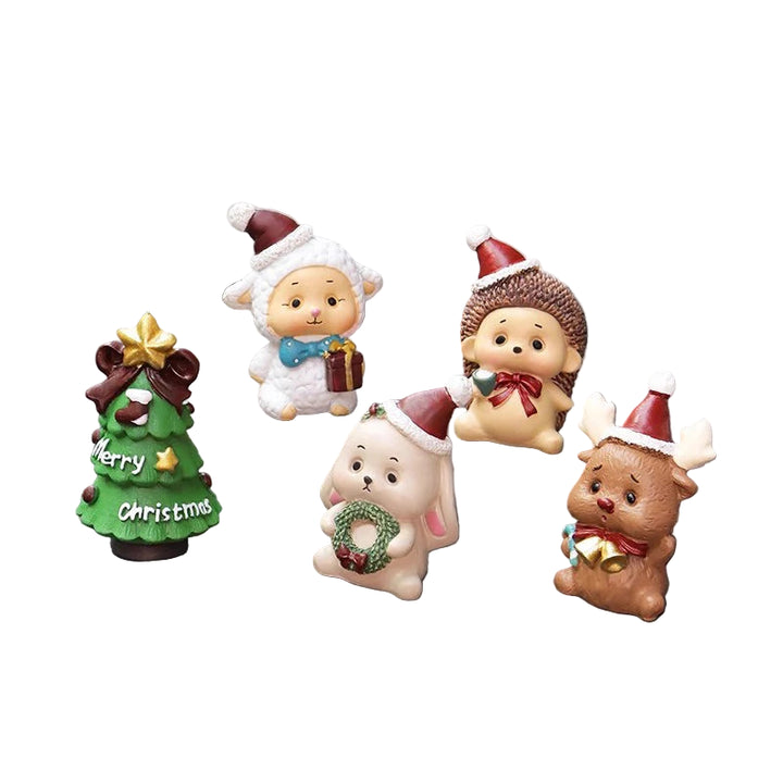 Decorazioni natalizie da scrivania 2025 ‒ set figurine Piccolo Babbo Natale + Alberello ornamentale per ufficio e casa