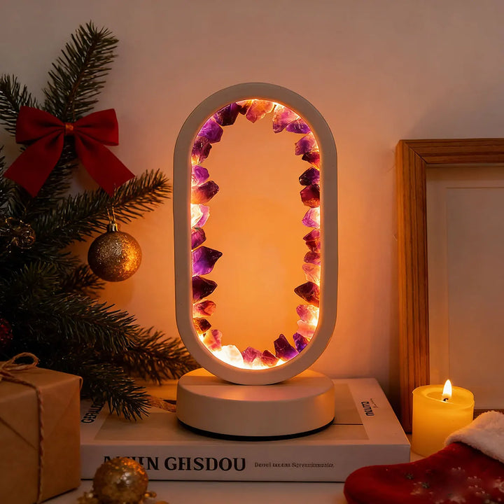 Lampada LED in Cristallo Naturale – Luce Decorativa da Comodino