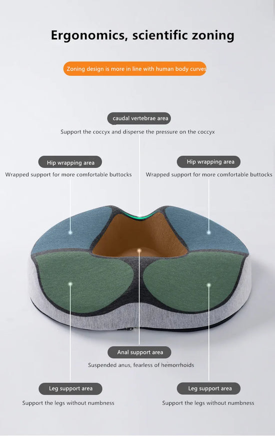 Cuscino Ortopedico Sedia Memory Foam – Supporto Antidolore Schiena e Coccige