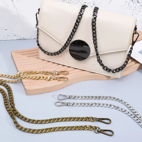 Catena 120 cm in Alluminio/Metallo per Borsa – Tracolla Fai-da-Te Staccabile per Borse Intrecciate, Accessori