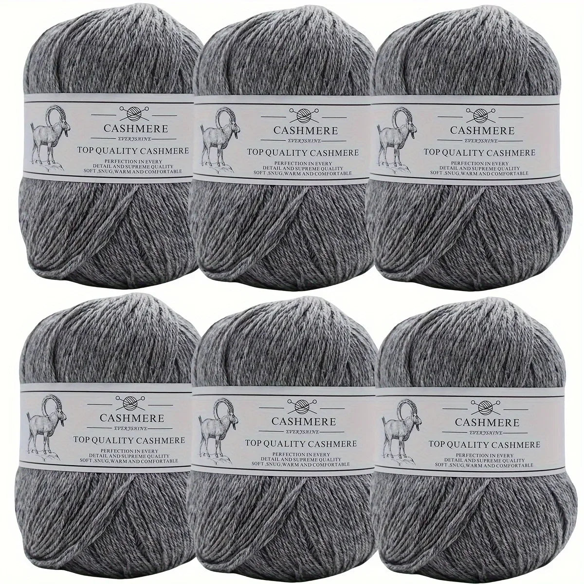 Set 6 gomitoli filo cashmere donna – Lana alta qualità per maglioni, sciarpe, cappelli e progetti fai-da-te