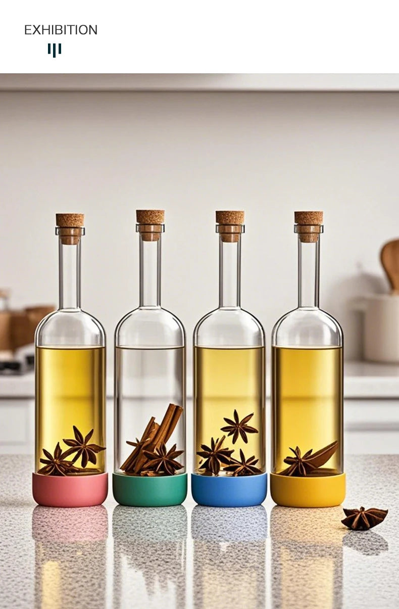 Bottiglia per Licuori in Vetro 800 ml con Scala Graduata per Cocktail e Cucina