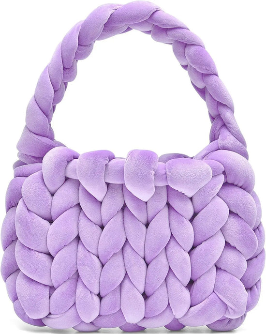 Borsa uncinetto in velluto intrecciato a mano – handbag artigianale unisex disponibile in più colori e dimensioni