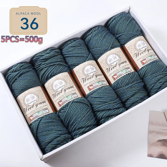Set 5 gomitoli filato spesso alpaca 500 g – yarn grosso per maglioni, cappotti e crafting inverno