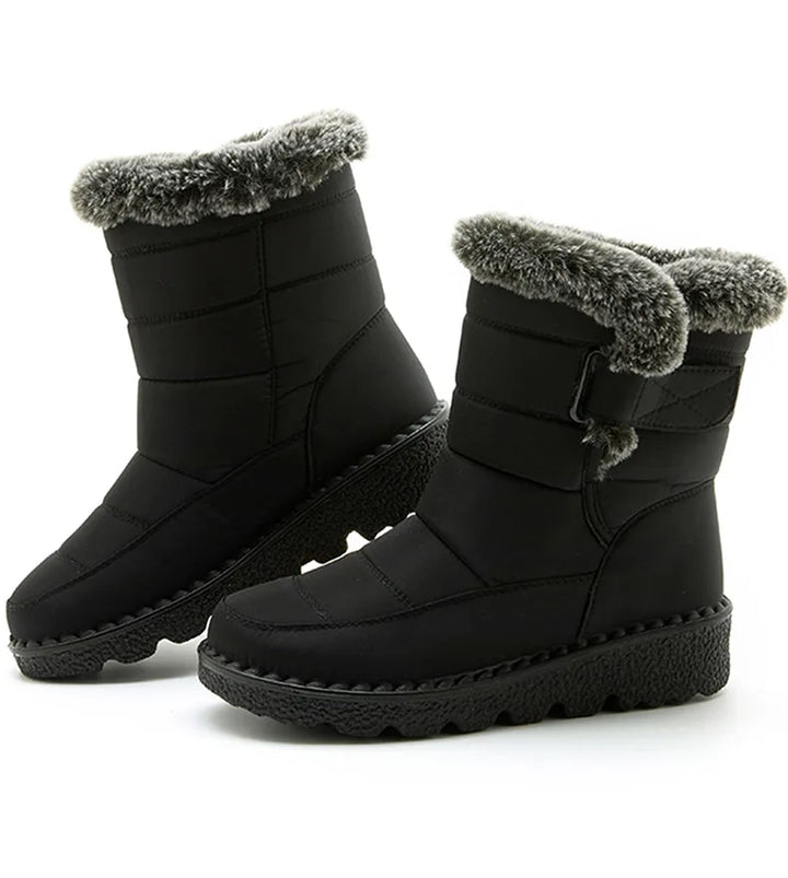 Stivali Invernali Donna 2025 – Ankle Boots Impermeabili con Pelliccia, Antiscivolo e Tacco Basso